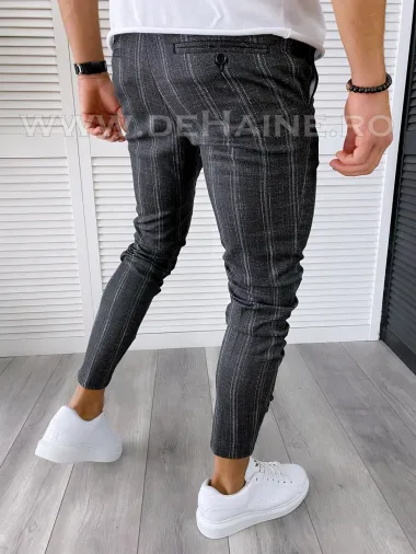 Pantaloni barbati casual regular fit negri B1551 I15-1.3